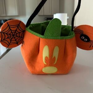 Orange Halloween Mickey Mouse Shaped Fabric Basket